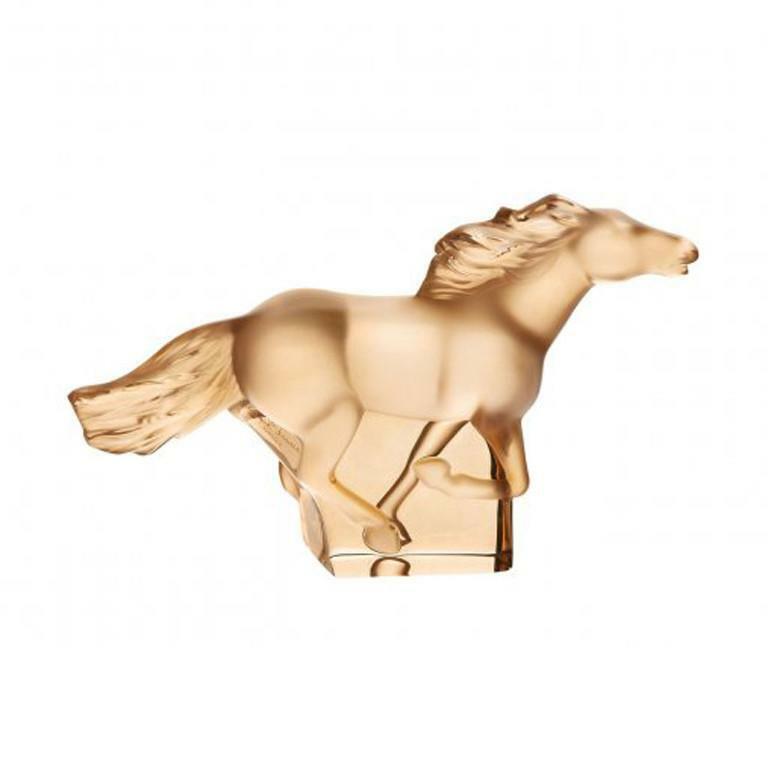LALIQUEクリスタルガラス製 キャメル ラクダ NEW LALIQUE CRYSTAL KAZAK HORSE GOLD LUSTER #10330400 BRAND NIB