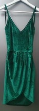 Shein Green Soft Velvet Wrap Mini Dress Size L Backless Strappy Party Dress