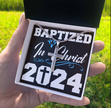 Adult Baptism Gift Cross Necklace Religious Necklace Jewelry Teen Unisex NEW