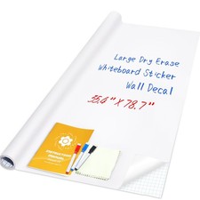 Dry Erase Whiteboard Sticker Wall Decal, Self-Adhesive White Board Peel Stick...
