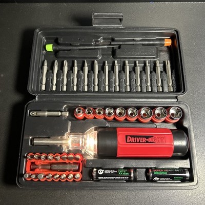 Driver Light set bits and sockets 3/16 -1/2  In Case