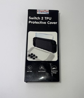 Protective TPU Cover for Switch 2 + Screen Protector & 6 Thumb Grips - NEW