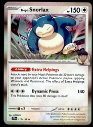 Hop's Snorlax 117/159 Journey Together Holo Rare