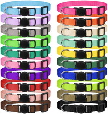 20 Pack Soft Nylon Puppy Collars for Small Dogs with Safety Buckles