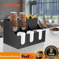 Cup Lid Dispensers Holder Acrylic Coffee Caddy Rack Anti-slip Tea Condiment Rack