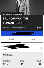Bruno Mars September 19 Miami Ticket