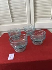 Vintage Anchor Hocking Footed Lido Milano Aqua Blue Sherbet Set #1