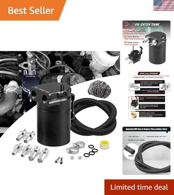 Universal 350ml Aluminum Oil Catch Can Tank - Durable Polished Baffled Reservoir