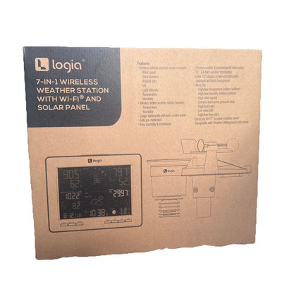 Logia 7-in-1 Wi-Fi Weather Station Solar Remote Monitoring Temperature Humidity