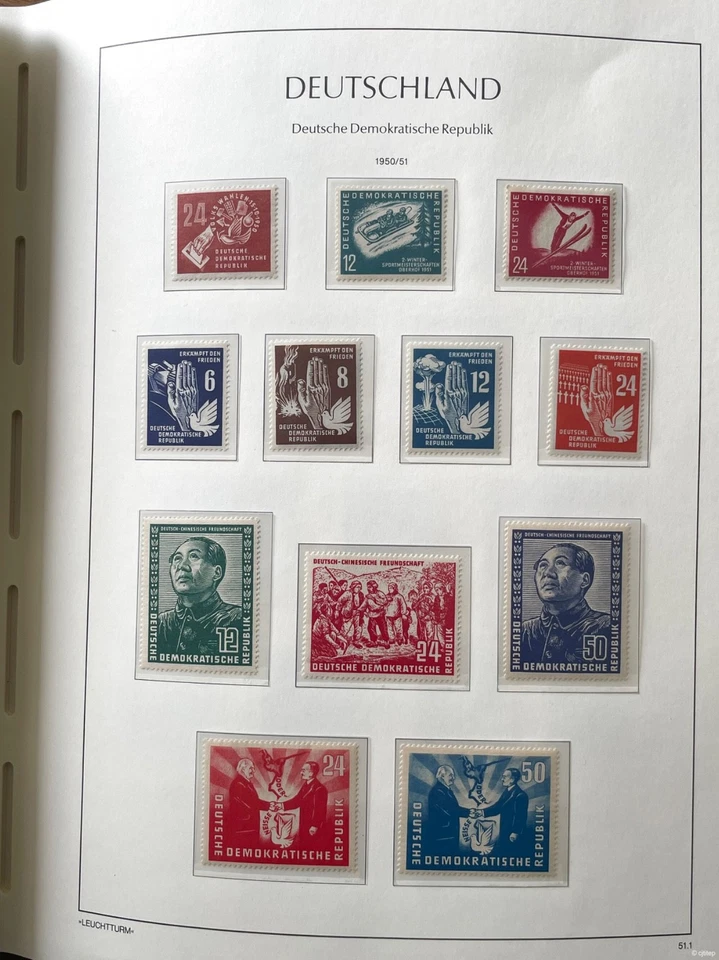 COLLECTION DDR NEUFS** ET * 1949 À 1969 DANS ALBUM LEUCHTTURM - FORTE COTE - Photo 3/4