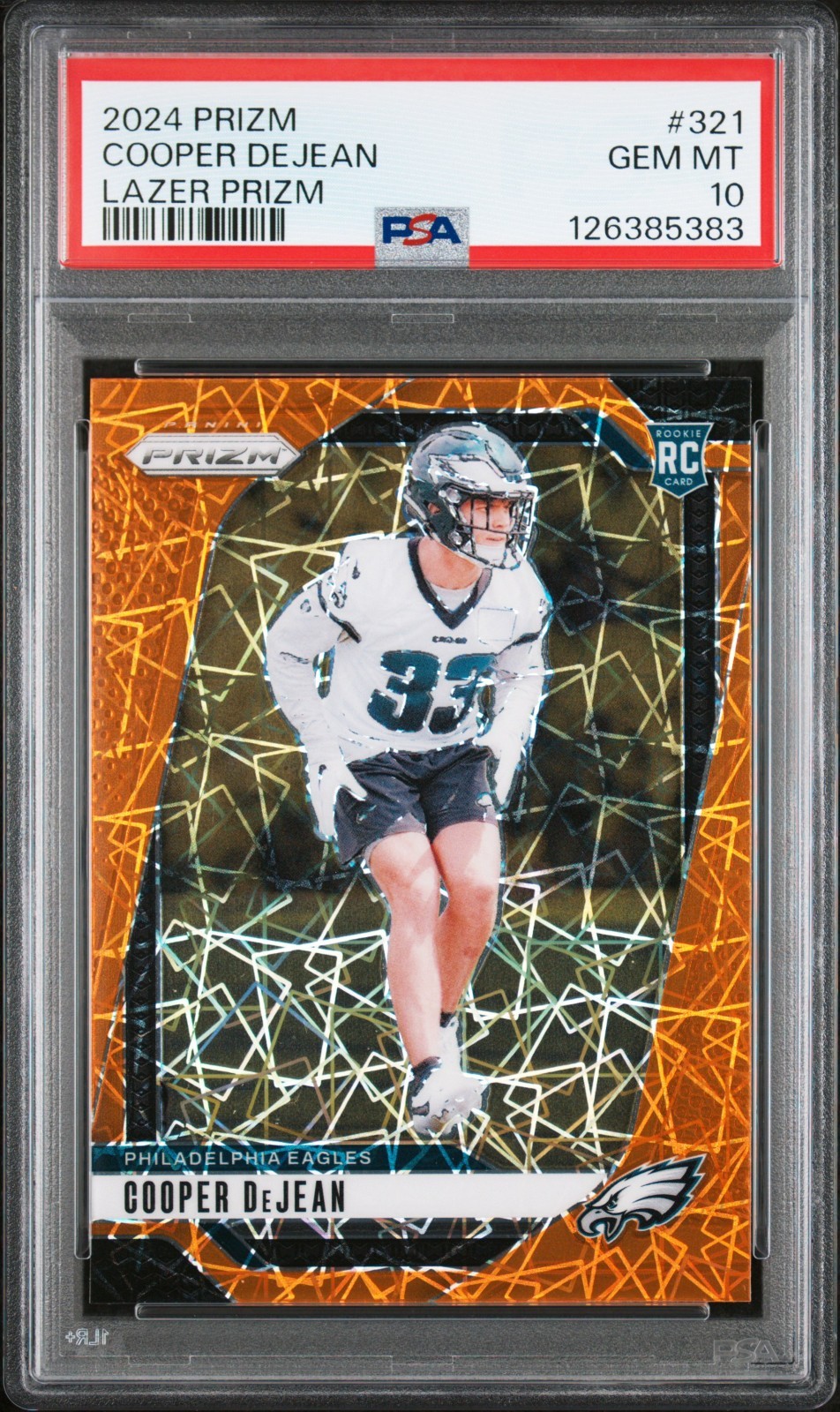 2024 PANINI PRIZM #321 COOPER DEJEAN GEM MT PSA 10 LAZER PRIZM ROOKIE