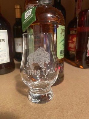 Buffalo Trace Inspired Bison Laser Engraved Whiskey Tasting Glass Bourbon Gift