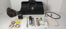 VTG / OLD Homa Leather Doctor Old Medicine Bag w/ Medical Instruments  LOOK @ ME