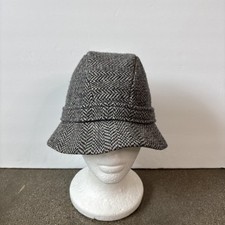 Vintage Kangol tweed wool fedora hat gray small