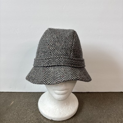 Vintage Kangol tweed wool fedora hat gray small