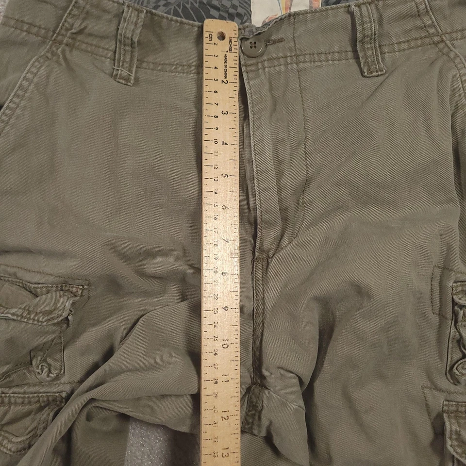 Pantalones Cortos Carga Ocean Pacific OP Para Hombres 32 Verdes Multi Bolsillo Utilidad Algodón Informal Foto 4 de 4