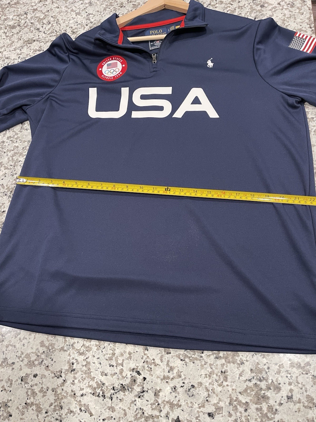 Ralph Lauren Team USA 2022 Winter Olympics - Navy 1/4 Zip Pullover - Men's Large thumbnail 5