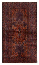 Vintage 3'8" x 6'7" Geometric Hand-Knotted Carpet Traditional Wool Area Rug