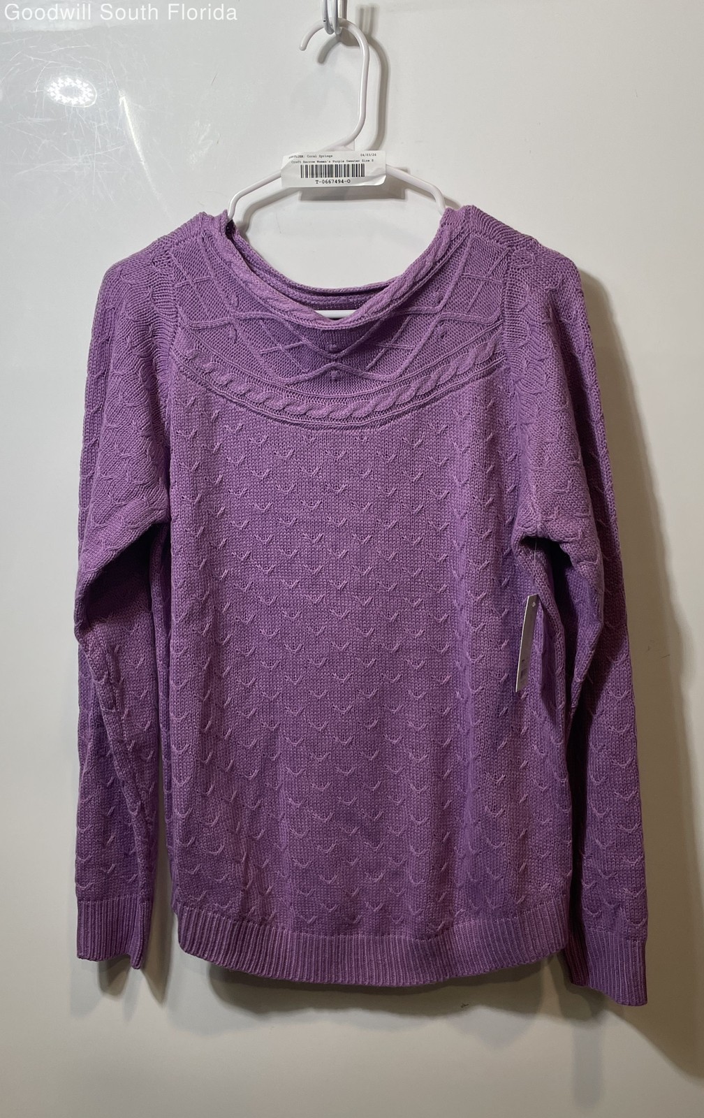 Croft & Barrow Womens Purple Long Sleeve Crew Neck Pullover Sweater Size S W/Tag