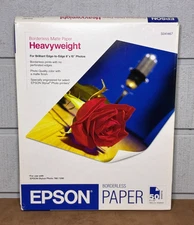EPSON Heavyweight Borderless Matte Photo Paper ~ 8"x10" ~ 50 Sheets ~ Open Pack