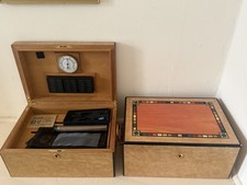 Humidor Maple Wood With Draw and Accessories, Matching Pair, London Collection 