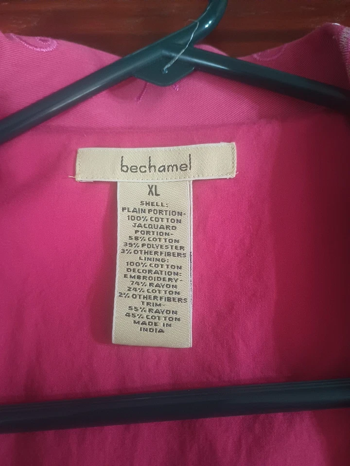 Bechamel винтажный блейзер розовый цветочный вышитый гобелен отделка фея размер XL - Изображение 3 из 4