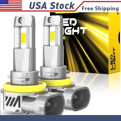 Pair of H11 H9 LED Low Headlight Bulb Beam Super Bright 6500K White 24000LM 200W