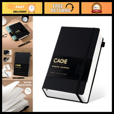 A5 Graph Notebook - 320 Pages, 100 GSM, Hardcover Leather, Quad Ruled Journal fo