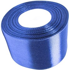Dark Blue Satin Solid Ribbon - 2 in x 25 Yards, Perfect for Crafts, blue