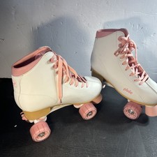 Roller Derby Pixie Roller Skates Lucy White/Pink Adjustable size 7-10 . 797