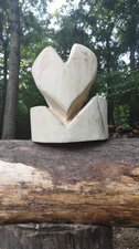 ❤️ Handcrafted Chainsaw Carved Heart - 9.5"H x 8.5"W Rustic Wood Art  ❤️