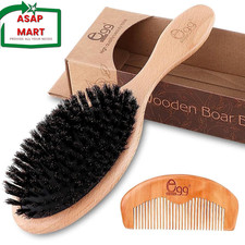 BLACK EGG Boar Bristle Hair Brush for Women Men Kid, Soft Natural Bristles Brush