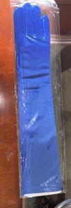 Women's Satin Royal Blue Long Opera, Wedding, and Prom Gloves.