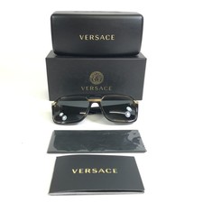 Versace Sunglasses MOD.4399 GB1/87 Shiny Black Gold Frames with Dark Gray Lenses