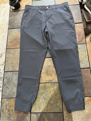 PRIMO Men s Gray Jogger Pants 34 Regular Tapered Ankle Zip Flat Front Solid