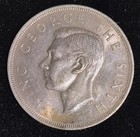 1949 New Zealand King George VI Fern Plant UK Vintage Silver Crown I75176 Fine — photo 4