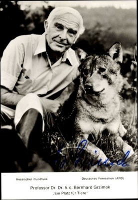 Postcard Actor Professor Dr. Dr. h.c. Bernhard Grzimek, One Place... - 11455951