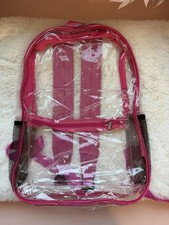 HEAVY DUTY CLEAR TRANSPARENT BACKPACK - Pink