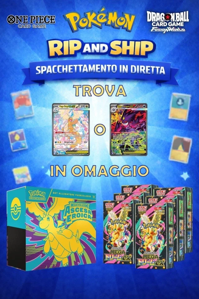 [LIVE] RIP & SHIP Pokemon, One Piece, Dragon Ball - Trova il PULL e VINCI!