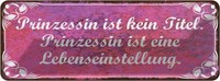 Blechschild 10X27 Cm Prinzessin Ist Kein Titel Dekoration Spruch Zitat Deko Gesc