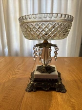 Vintage Accurate Casting Pedestal Crystal Top Candy Dish 11 1/4"