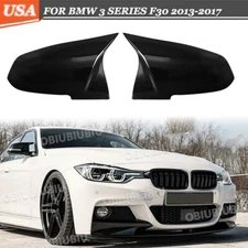 2x Gloss Black Side Mirror Cover Cap For BMW 3/4 SERIES F20 F21 F30 F32 F36 M3