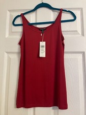 NWT 98 Eileen Fisher Serrano Silk Scoop Neck Long Cami PM