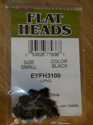 Wapsi Flat Heads, Black, Size Small - 10 per pack!
