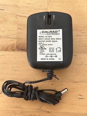 Calrad Electronics 45-762A Power Supply Adapter 24VDC 600mA