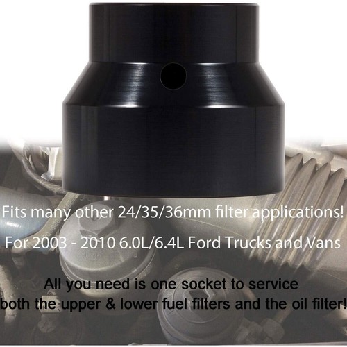 Fuel Oil Filter Cap Socket Removal Wrench 24/35/36mm For 2003-2010 Ford 6.0/6.4L - Picture 9 of 20