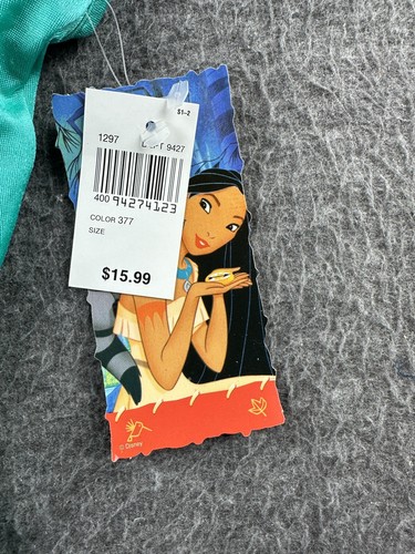 Vintage Pocahontas Swimsuit Teal Green Girls Size 12 New Old Stock Disney 90s - Picture 7 of 10