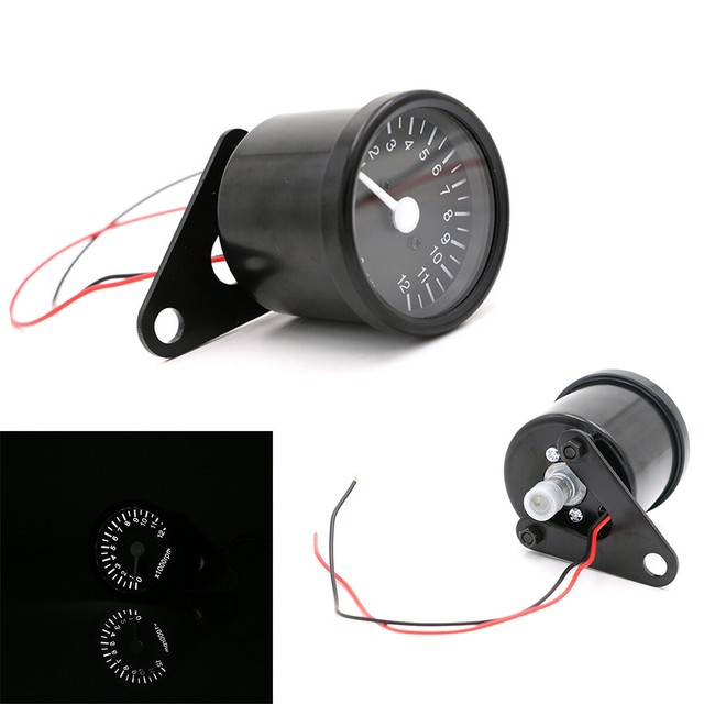 65mm Tachometer Speedometer Gauge LED Light 12000 RPM For Motorcycle