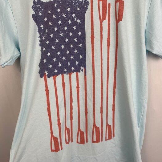 Camicia sportiva Chalktalk uomo media bandiera americana turchese fila remi treno palestra core