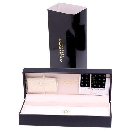 Akribos XXIV AK776RG Swiss Quartz GMT Day Date All Crystal Rosetone Womens Watch - Picture 5 of 5
